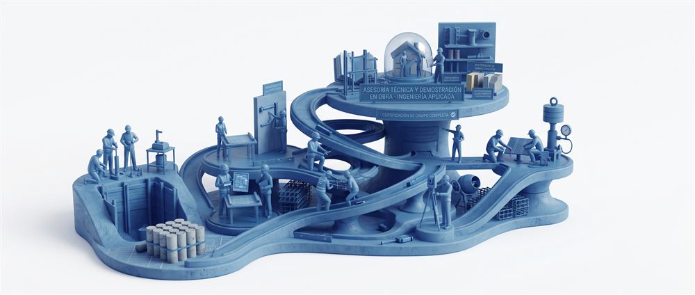 Maqueta de asesoría técnica y demostración en obra